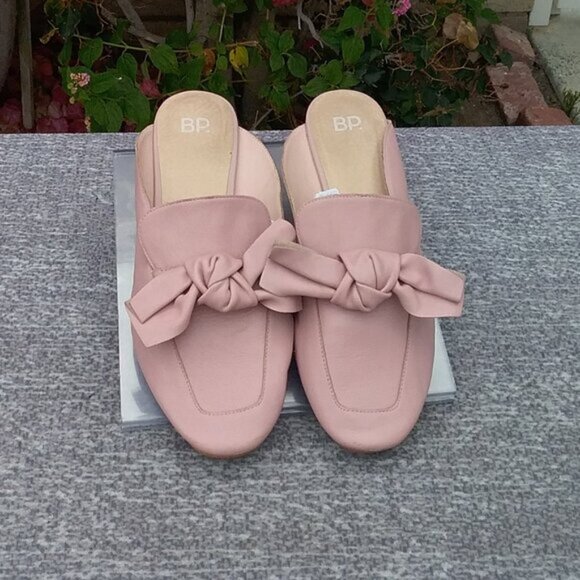 Nordstroms BP Mules Pale Pink "Maddy" Bow Mules Slip-on Mules 9.5M - Picture 3 of 11